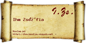 Ihm Zsófia névjegykártya