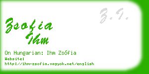 zsofia ihm business card