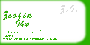 zsofia ihm business card